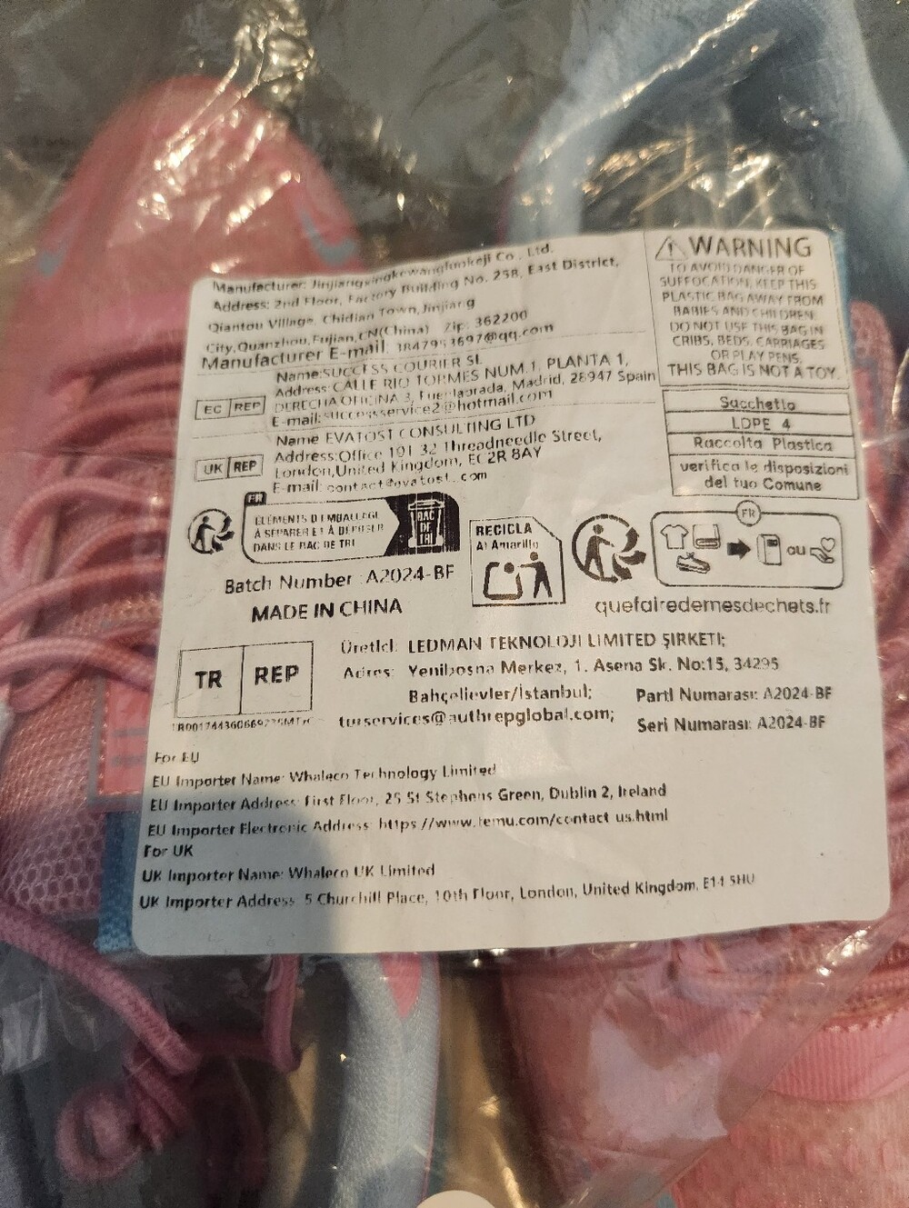 Pink and Light Blue Athletic Sneakers - Picture 3 of 3